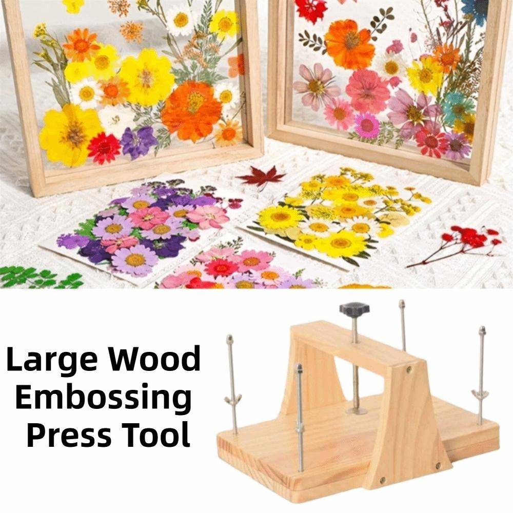 Handgjord Botanisk Pressad Blomma Tavla Stor DIY Konst Torkad Blomma Hantverksverktyg för Blommor och Blad brun