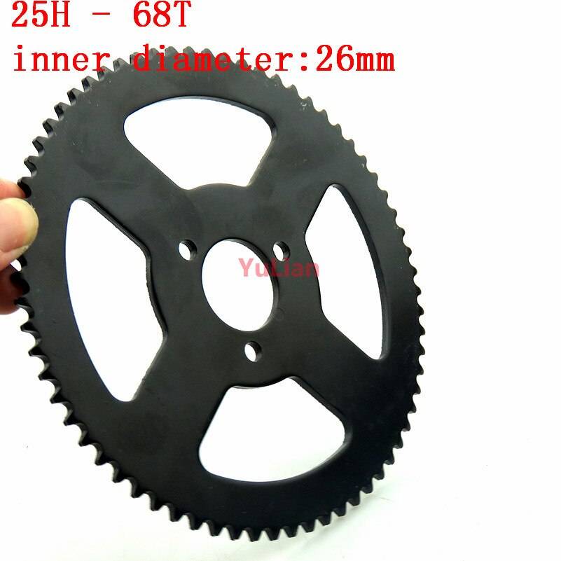 Kedjehjul 25h 68t 26mm 68 tand svart för 47cc 49cc minimoto pocket bike mini atv quad motoparts