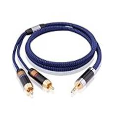 AISEER 3,5 mm Jack 6N OCC Ljudkabel for Förstärkare Mobiltelefon Dator Desktop Audio 3,5 mm Jack Aux Plug Convert Plug(3 Meters)