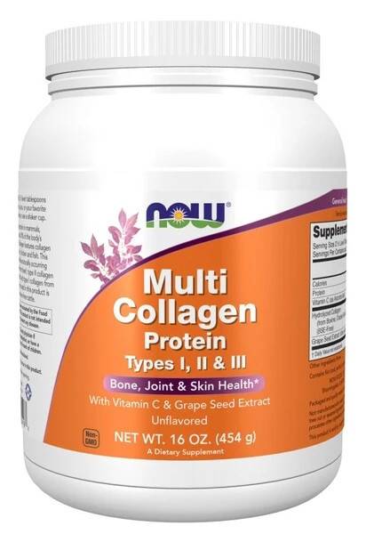 NOW - Multi Collagen Protein, Typer I, II & III, Pulver