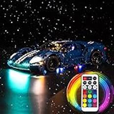 Brick Shine Ljussats för Lego® 2022 Ford GT 42154 (Lego® set ingår inte) (fjärrkontroll)