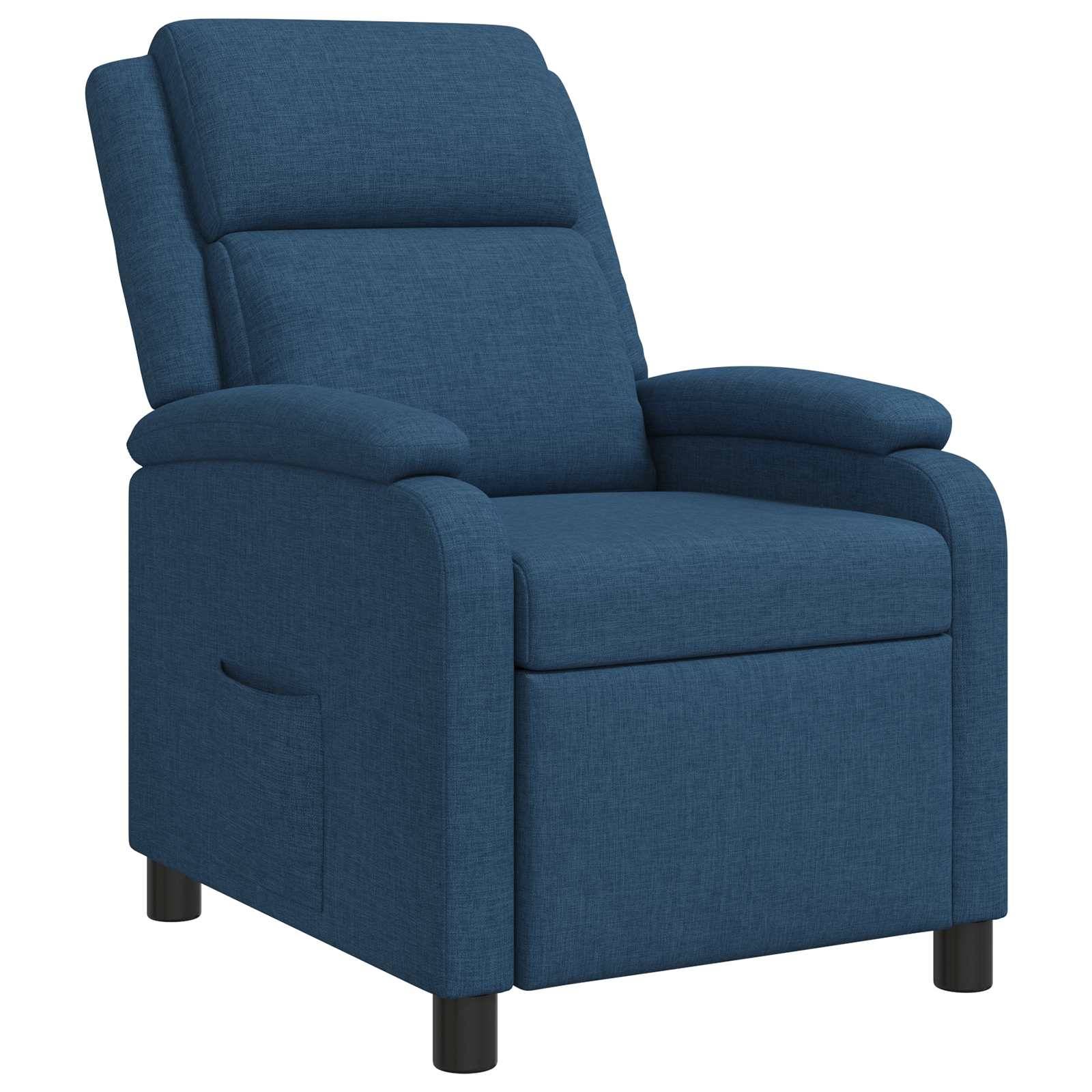 vidaXL Recliner Blå Tyg