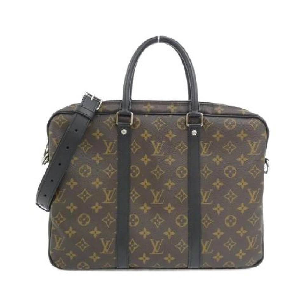 Louis Vuitton Vintage - Pre-owned Monogram Macassar Porte-Documents Voyage Briefcase Vintage - Herr - ONE Size - Läder