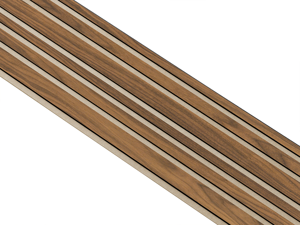 I-Wood Basic Mixed listebredde paneler, i sort kerne, klar oliering - mål 17 x 300 x 2780 mm.