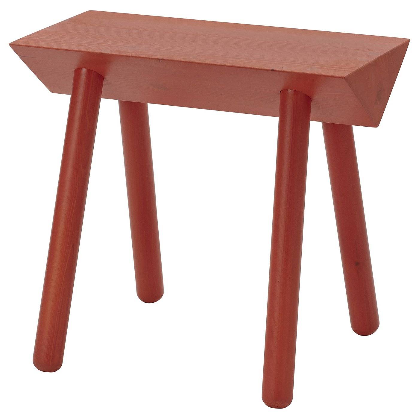 OMMJÄNGE pall, orange-röd/laserad