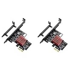 Lioggyet 2X PCIE USB 3.1 GEN2 Type-E Expansionskort, 10 Gbps PCI Express 3.0 1X Till 20-Stifts Frontpanel Typ C- för 10/8