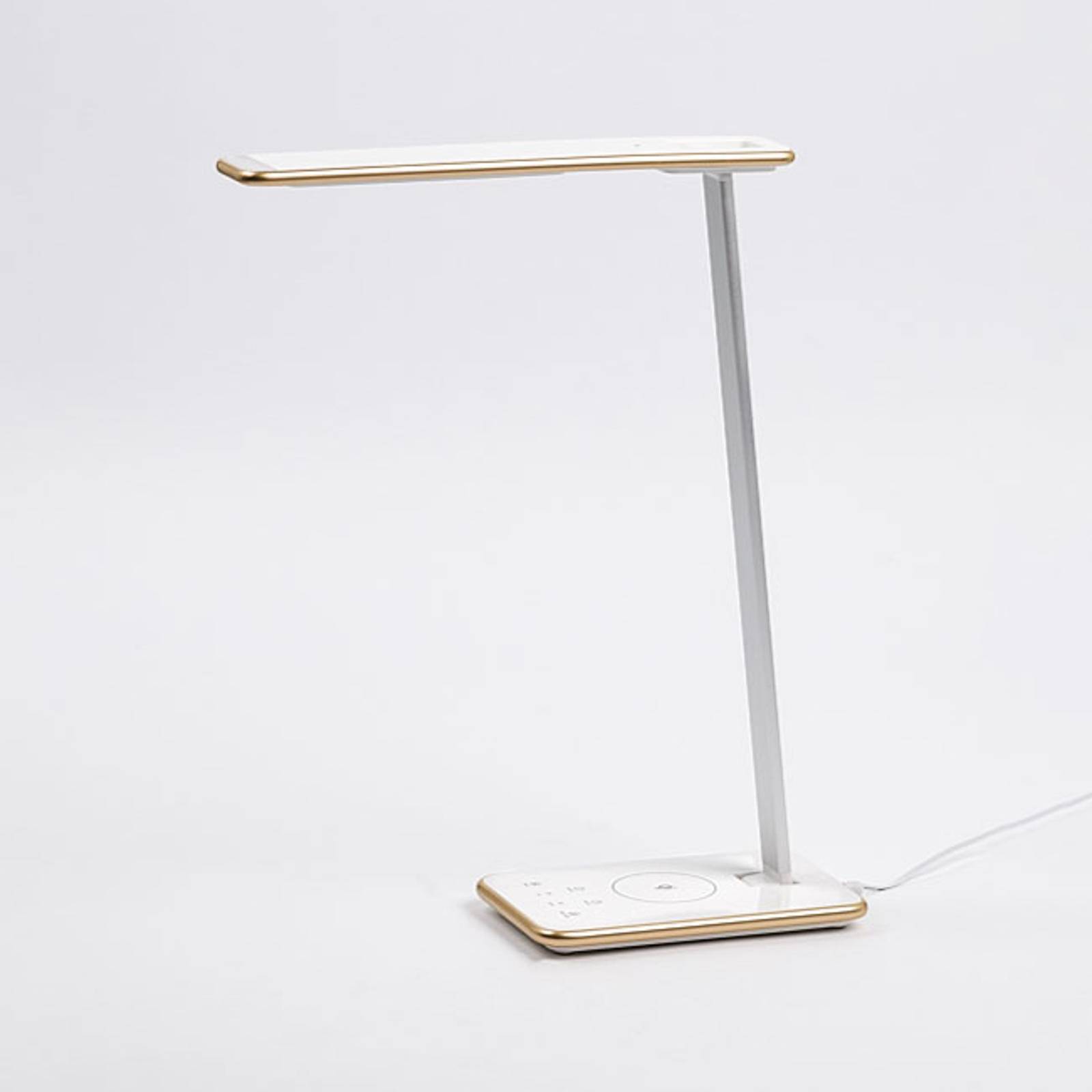 Aluminor LED skrivbordslampa Orbit, dimbar, Mässing / guld, Arbetsrum / kontor, Metall, Modern, LED-bordslampa