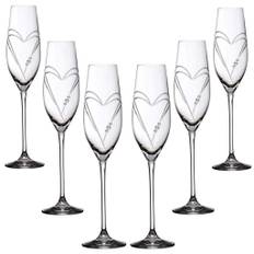 MATRIVO Two Hearts Champagneglas med Swarovski krystaller -