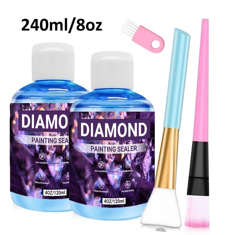 TEMU Diamond Painting Sealer With Brush | Non-toxic, Long-lasting , Easy Application For , Puzzle, Crafts - Compatible With Diamond Painting Kits & Projects, Craft Supplies