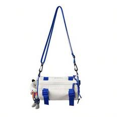 Multifunctional Sling Bag Shoulder Bag Casual Bucket Bag With Letter Pattern For High School & College Students, Men, Handbag Travel Bag, Outdoor Wais - Blue
