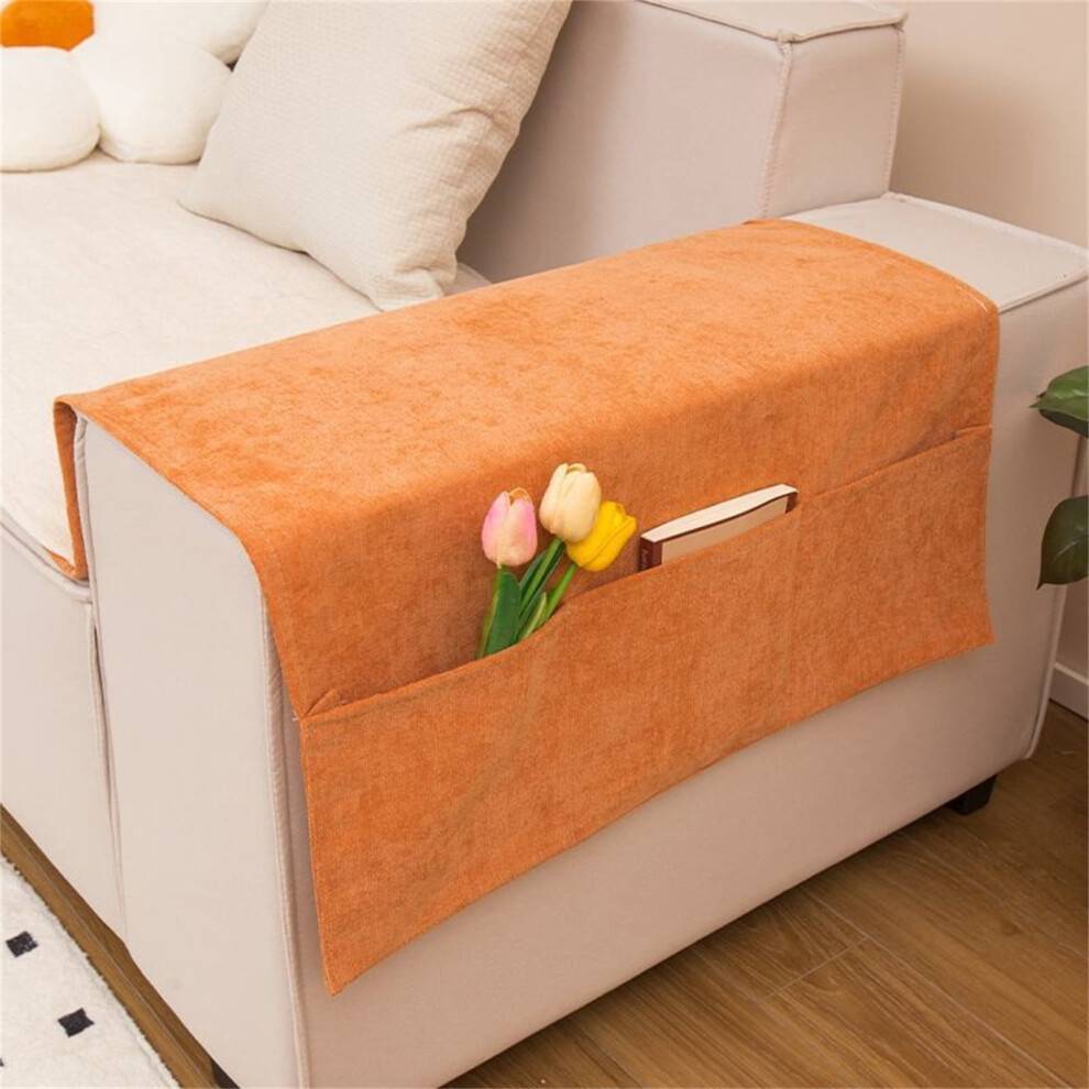 Armstödsöverdrag till soffa med 3 sidofack, orange