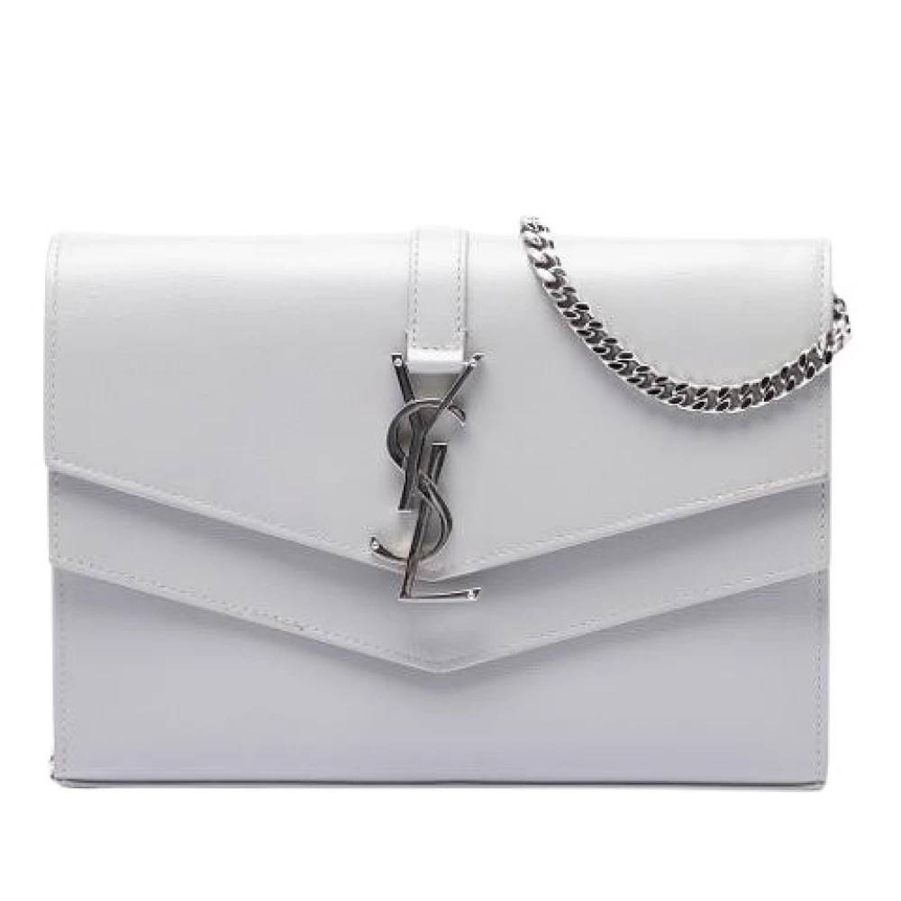 Yves Saint Laurent Vintage Pre-owned Chain-Strap Crossbody Bag - Vintage - Dame - Grå - ONE SIZE - Uld