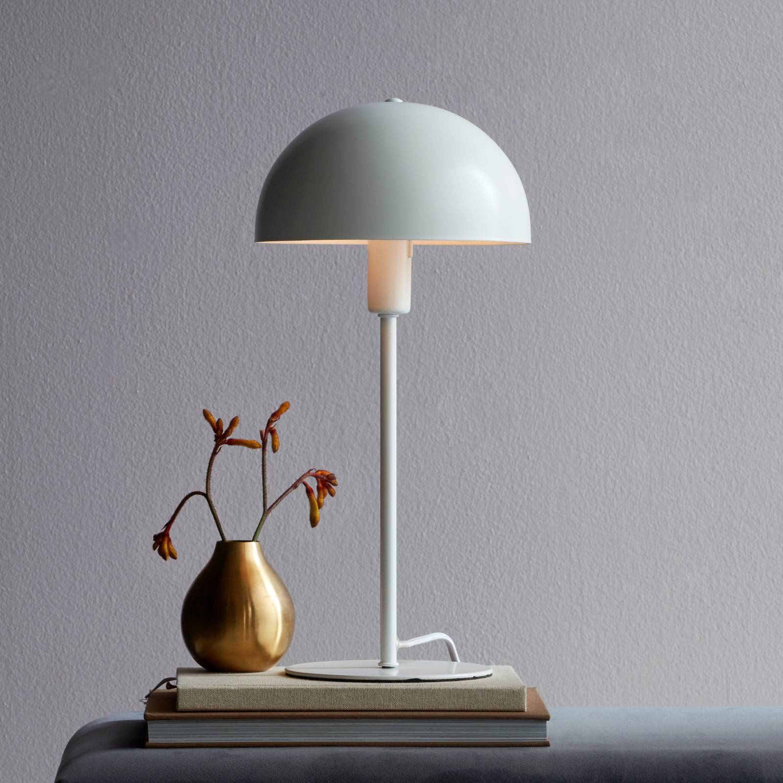 Nordlux Bordslampa Ellen 20, Vitt / opal, Vardagsrum / matsal, Metall, Skandinavisk, Bordslampa