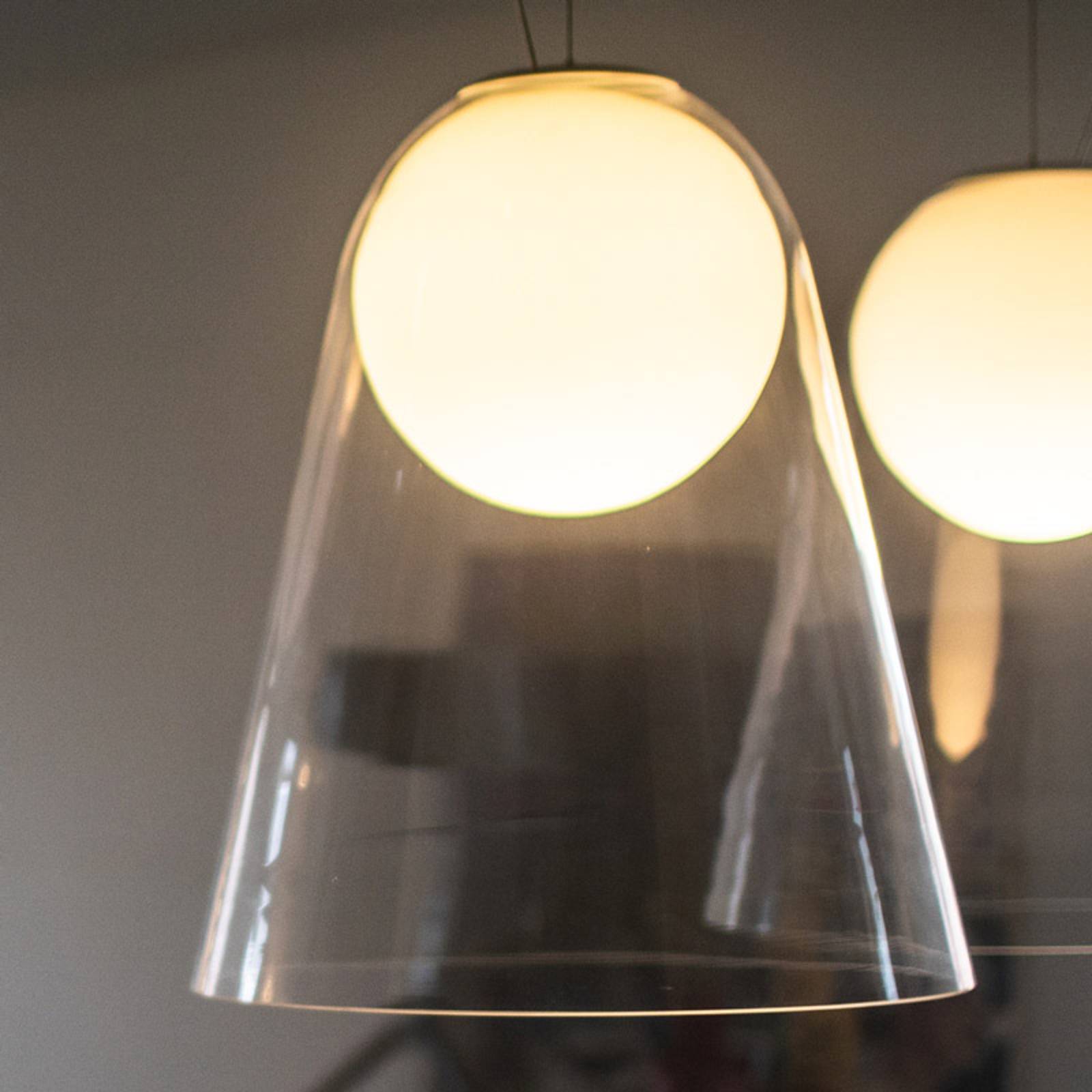 Foscarini Design pendellampa Satellight, dimbar, Genomskinlig / transpare, Vardagsrum / matsal, Glas, Design, Pendellampa
