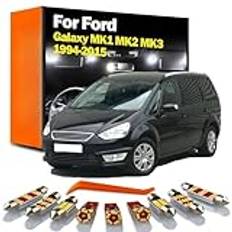 LED inredningskarta Dome Light Kit,För Ford Galaxy MK1 MK2 MK3 1994-2009 2010 2011 2012 2013 2014 2015 Bil LED-lampor