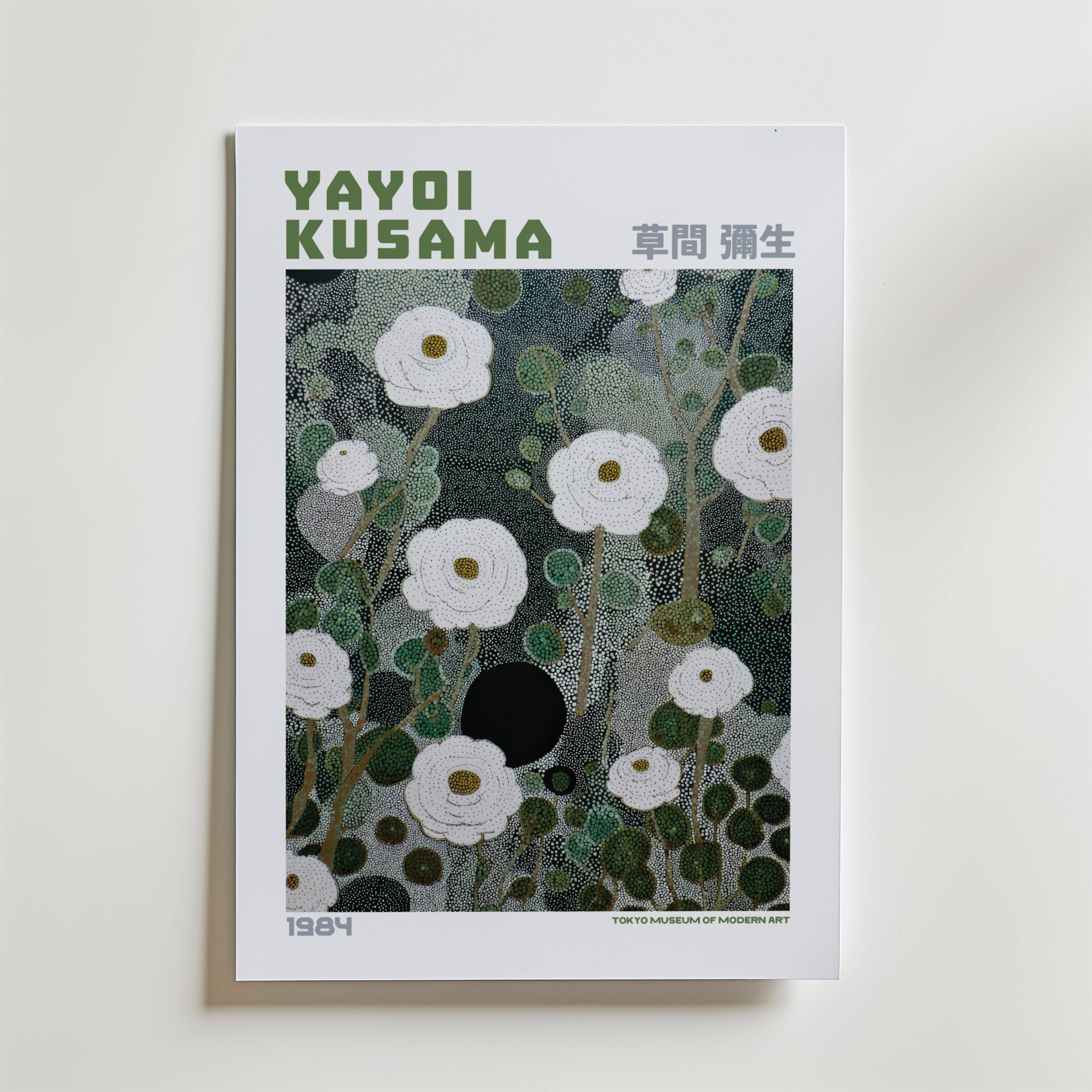 Yayoi Kusama White Bloom Garden 1984 Poster - Premium Canvas 100x140 cm