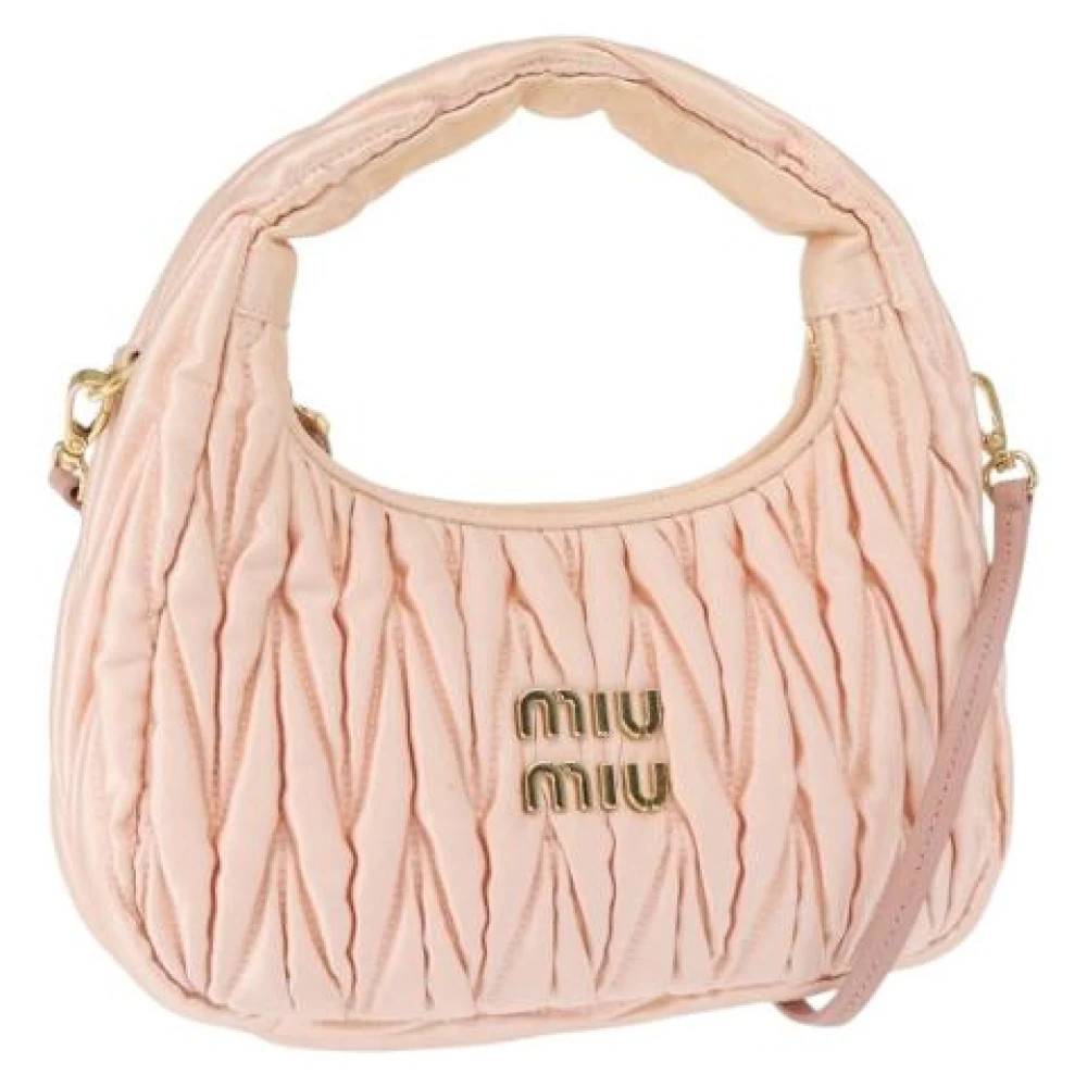 Miu Miu Pre-owned Pre-owned Satin Skuldertaske - Vintage - Dame - Lyserød - ONE SIZE - Uld
