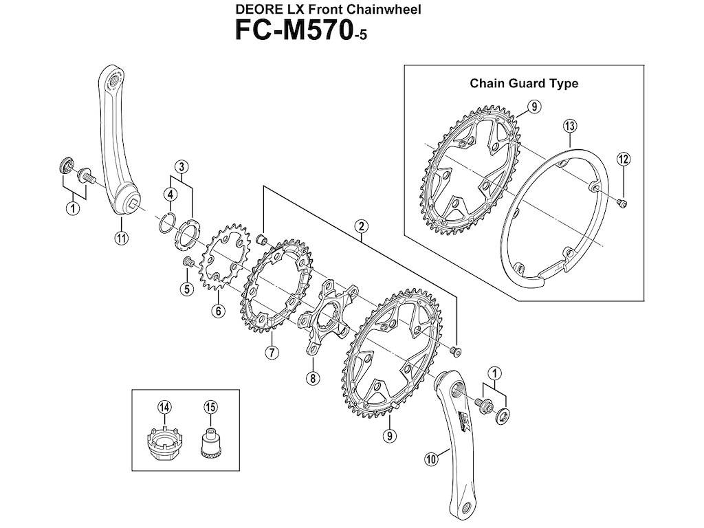 Shimano låsering for adapter FC-M570.