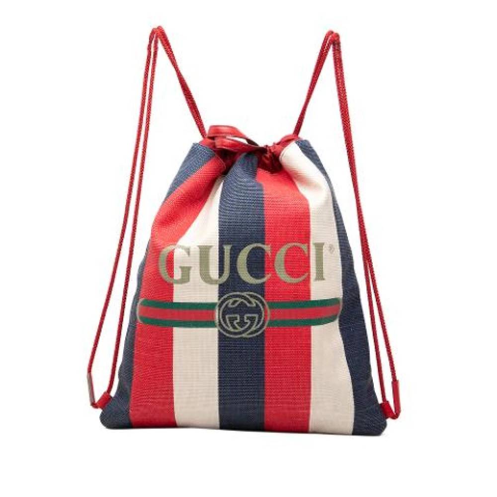 Gucci Vintage Pre-owned Sylvie Stripe Backpack - Vintage - Dame - Flerfarvet - ONE SIZE - Uld