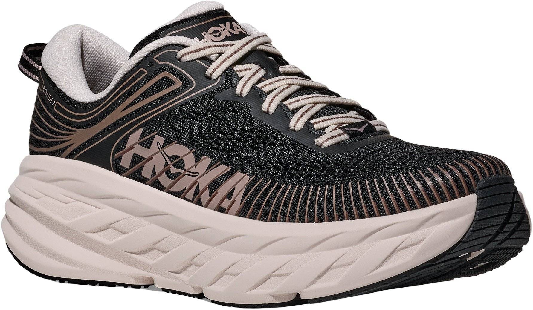 HOKA Bondi 7 Dam Stl. 38 2/3 - Sneakers Från Magasin - Black / Rose Cream (38 2/3)