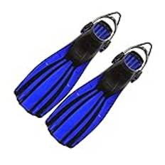 Justerbara simning simfötter ， Dykning Rostfritt stål Fjädrar Fänsband Fenor Badskor for vuxna Silikon Lång Snorkling Monofin Dykflipper Dropship(Blue,S)