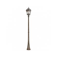 TOURNAI Udendørs lampemast i aluminium og glas H295 cm 3 x E14 - Antik brun/Frostet
