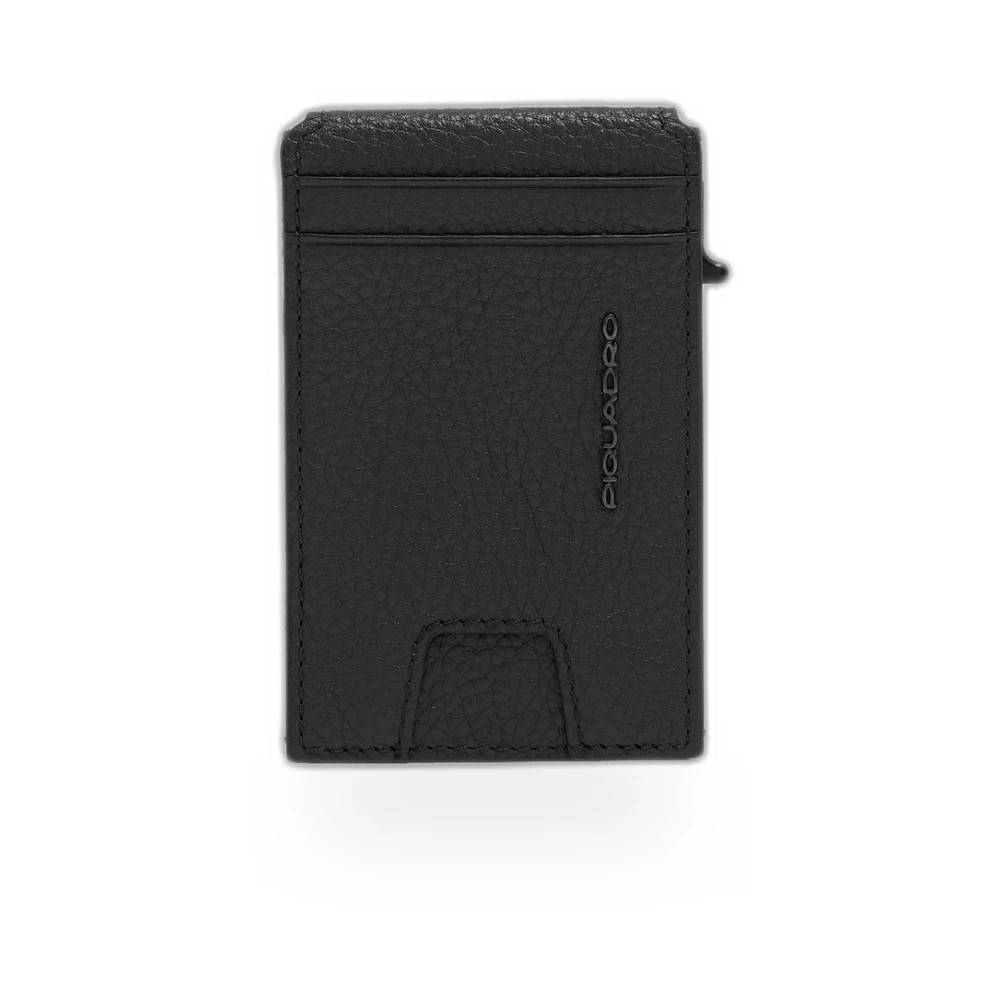 Piquadro 3-rums kortholder i læder med pop-up funktion - Accessories - Herre - Sort - ONE SIZE - Læder