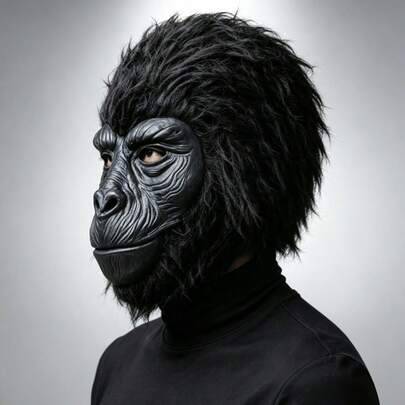 Halloween gorilla mask i latex, maskeradhuvudbonad för Halloween, lämplig för rollspelsfester och olika temaevenemang