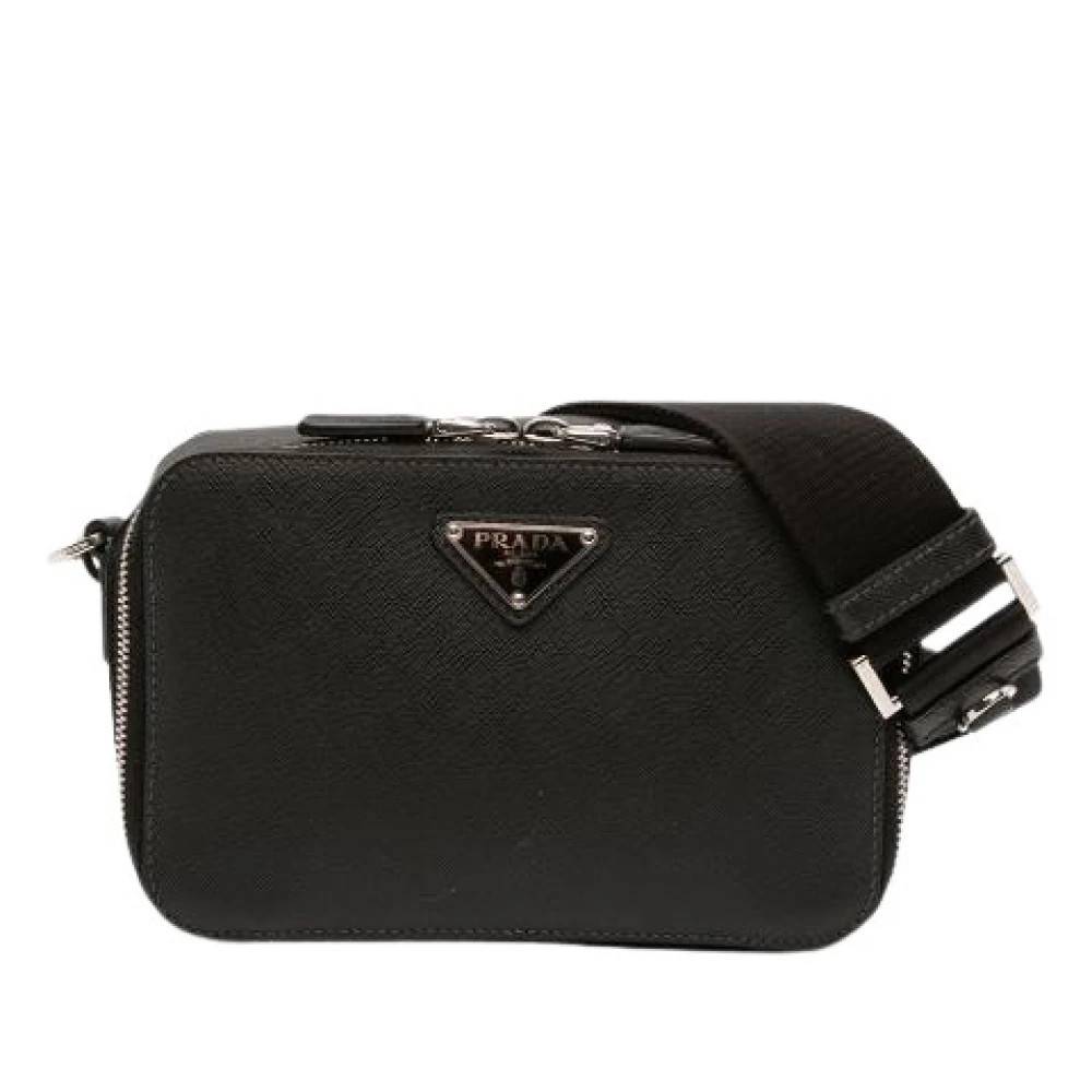 Prada Vintage Pre-owned Saffiano Crossbody Taske - Vintage - Dame - Sort - ONE SIZE - Uld