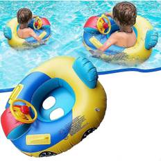 Sød Baby Bade Ring Oppustelig, Baby Bil Svømning Svømningstræner Med Rat, Swimmingpool Børn Båd Flyde Bade Ring Flyde Ring Til Børn 1-5 År