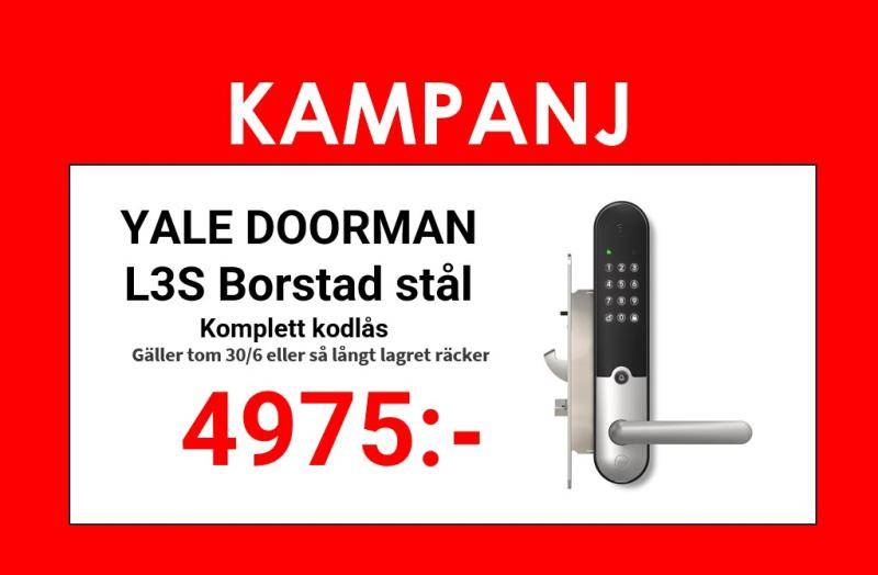 Yale Doorman L3S Kodlås, borstad stål