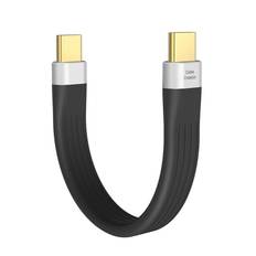 Fleksibelt USB-C til USB-C 3.1 (2. Gen) kabel i FPC-design. 3A/20V/PD60W. 12 cm.