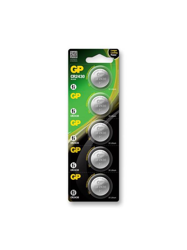 GP coin cell Lithium CR2430, 5-pack