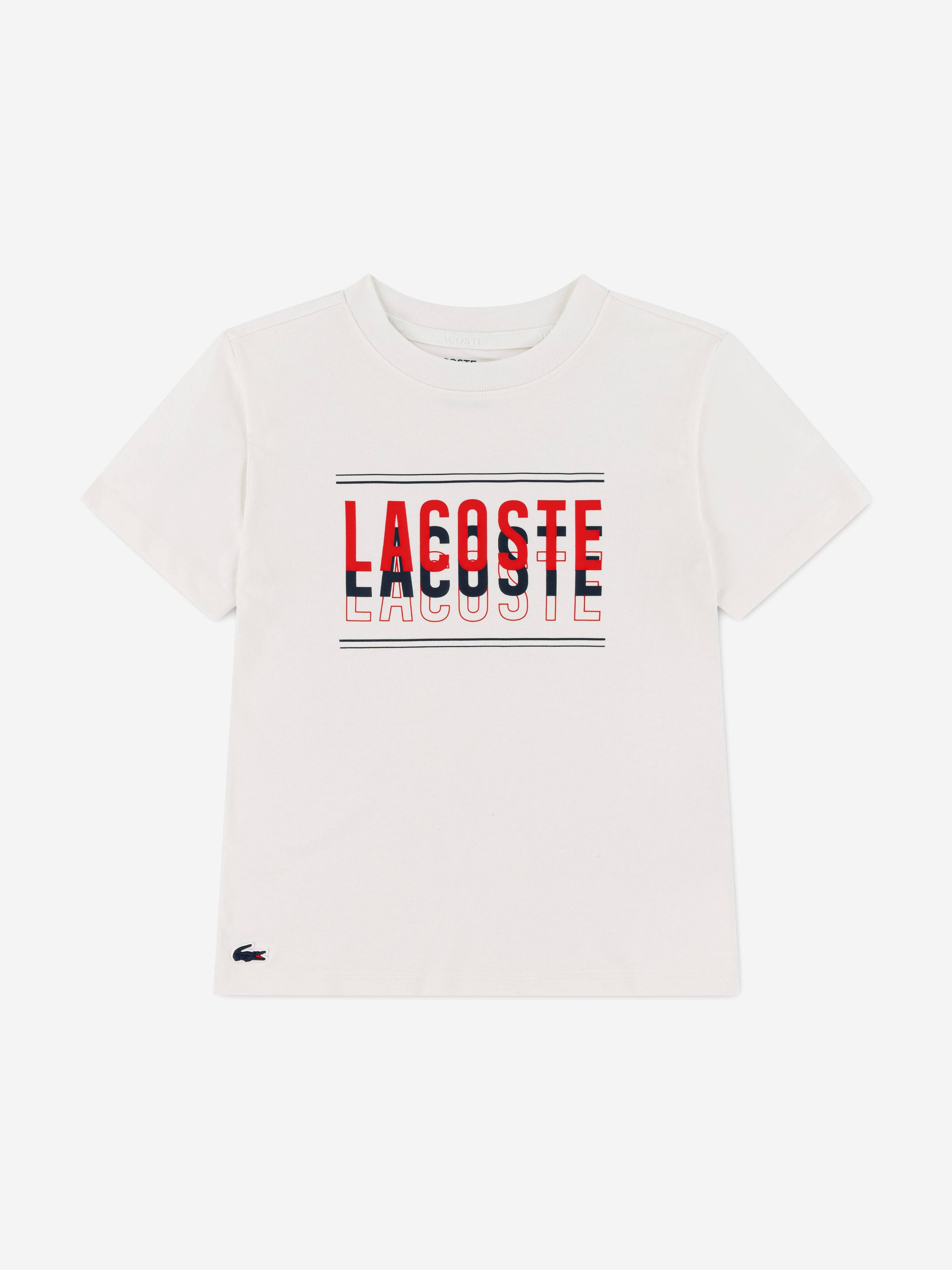 Lacoste Boys Graphic Sport T-Shirt in Ivory - Ivory / 10 Yrs (10 Yrs)