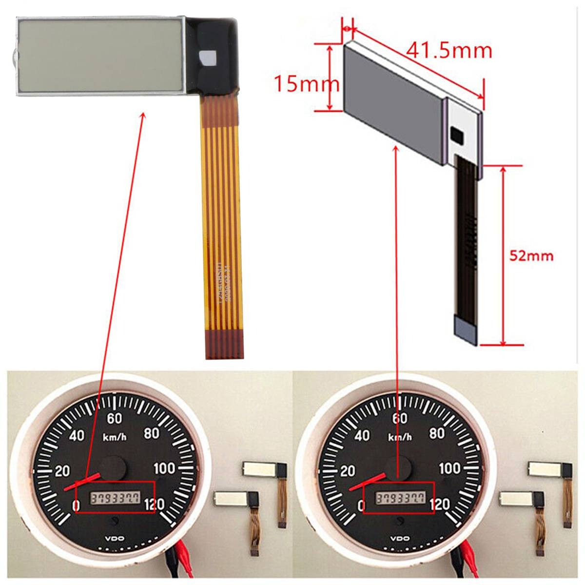 #69B For Volvo Penta Marine Yanmar Tachometer Hour Meter LCD Display,Tachometer LCD Display,(LCD)