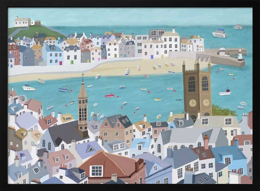The Beautiful St Ives, Cornwall, UK by Artist Carla Daly Poster - 100x70 cm / 40x28″