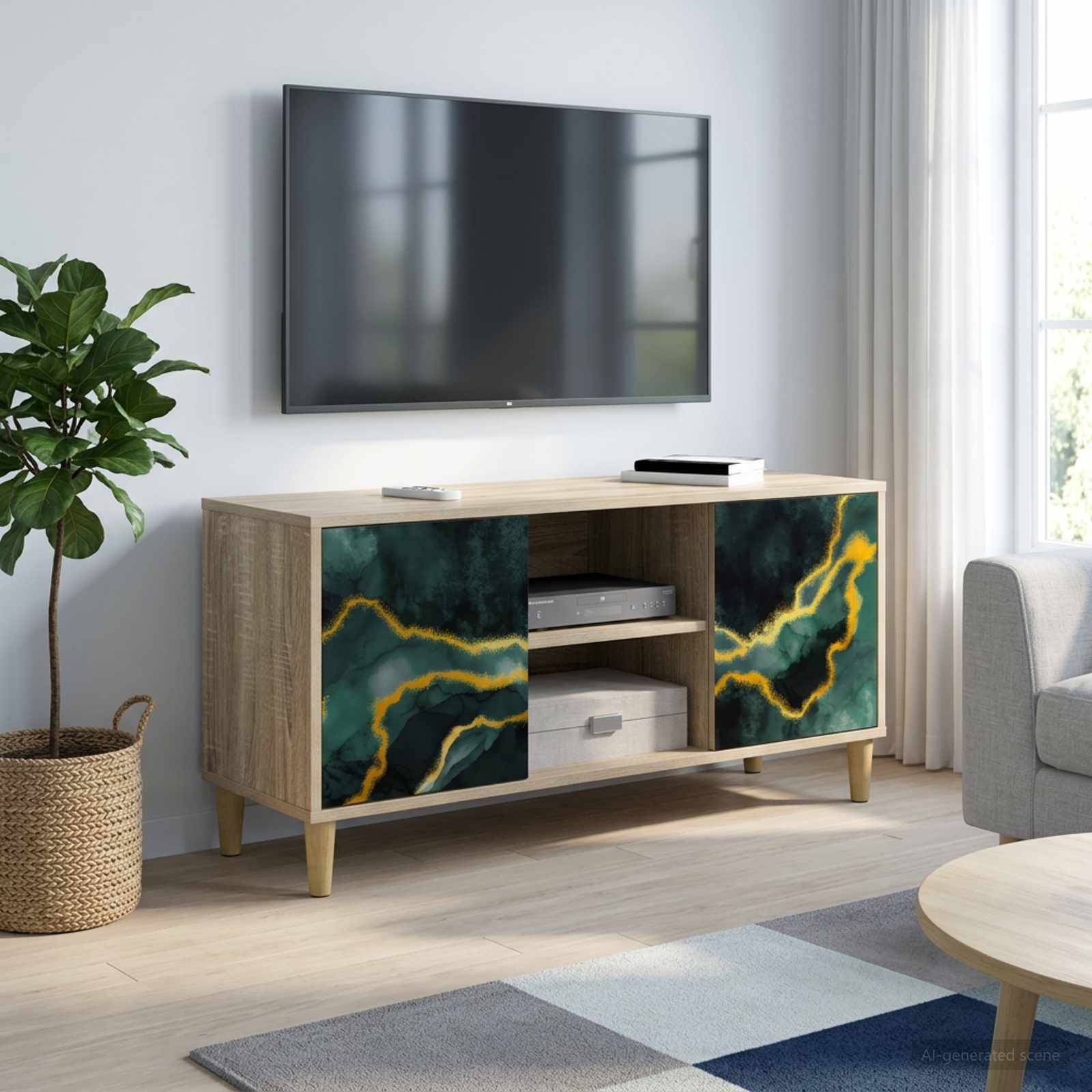vidaXL TV-skåp WIJHE 102 x 33 x 50 cm Sonoma-ek Konstruerat trä
