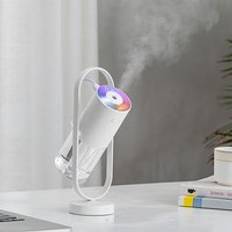 Luftfuktare 200ml dimma luftrenare 360 grader roterande 7 färgljus dämpat nattljus fukt luft för hemmakontorsbil