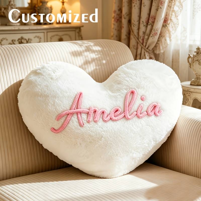 Customized Pillow Customized Personalized Optional Lightweight Heart-shaped Pillow Sofa Cushion Rest Pillow Valentine's Day Gift Birthday Gift Christmas Easter Gift Perfect Gift