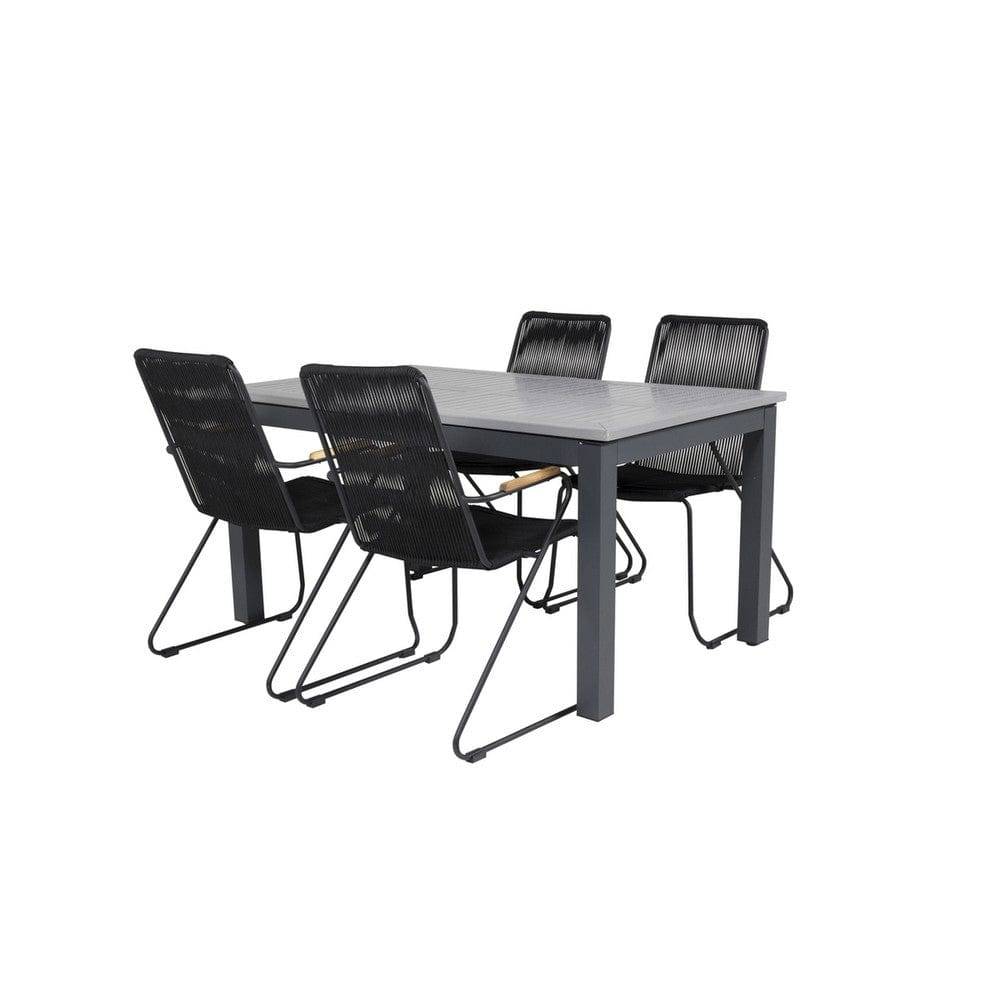 Venture Home Matgrupp Albany & Bois - Grå/Svart / 160/240x100 cm / 4st