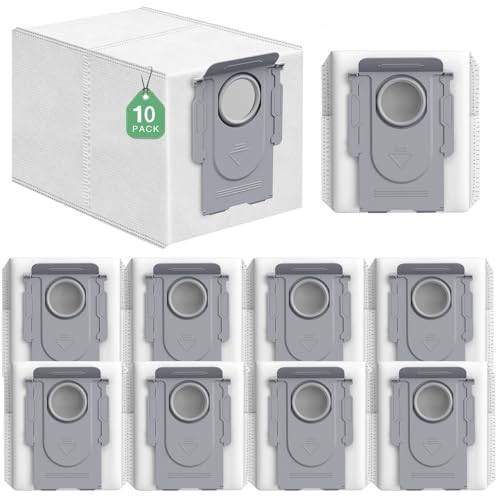 10 Stück Q Revo Staubbeutel, kompatibel mit Roborock Q Revo/QRevo Curv/Curv S5V/Curv s5x/QV 35A/QV 35S/Q Revo Pro/S8 MaxV Ultra, 4-lagiger Premium-Filterbeutel mit 3,3 l großen Ersatzbeuteln