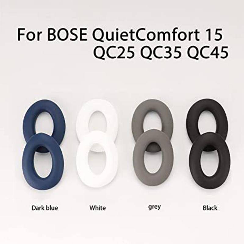 Silikon öronkuddar skyddsskydd för Bose QuietComfort 15 QC25 QC35 QC45, svettsäker och tvättbart öronkuddar fodral för QC15,25,35,45
