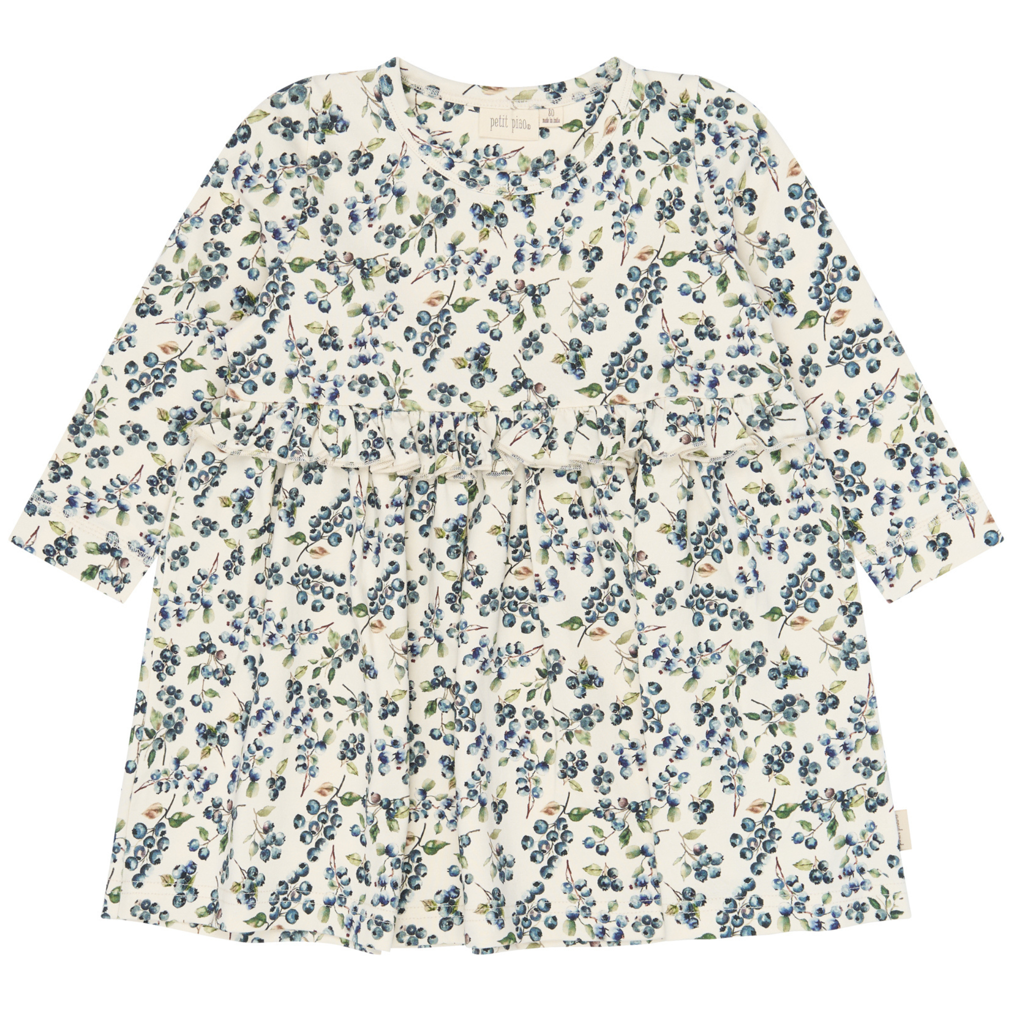 Petit Piao - Star LS Dress, PP2023 - Eggnog Blueberry AOP - 80