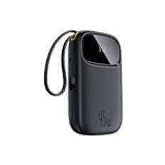 Baseus QPow3 Powerbank 20 000 mAh 45 W med 2 integrerad USB C-kabel, power bank PD3.0 QC4.0 externa mobiltelefonbatterier, 3 USB-C och 1 USB-A, bärbar laddare för iPhone 16/15/14 Pro Max, iPad, Galaxy