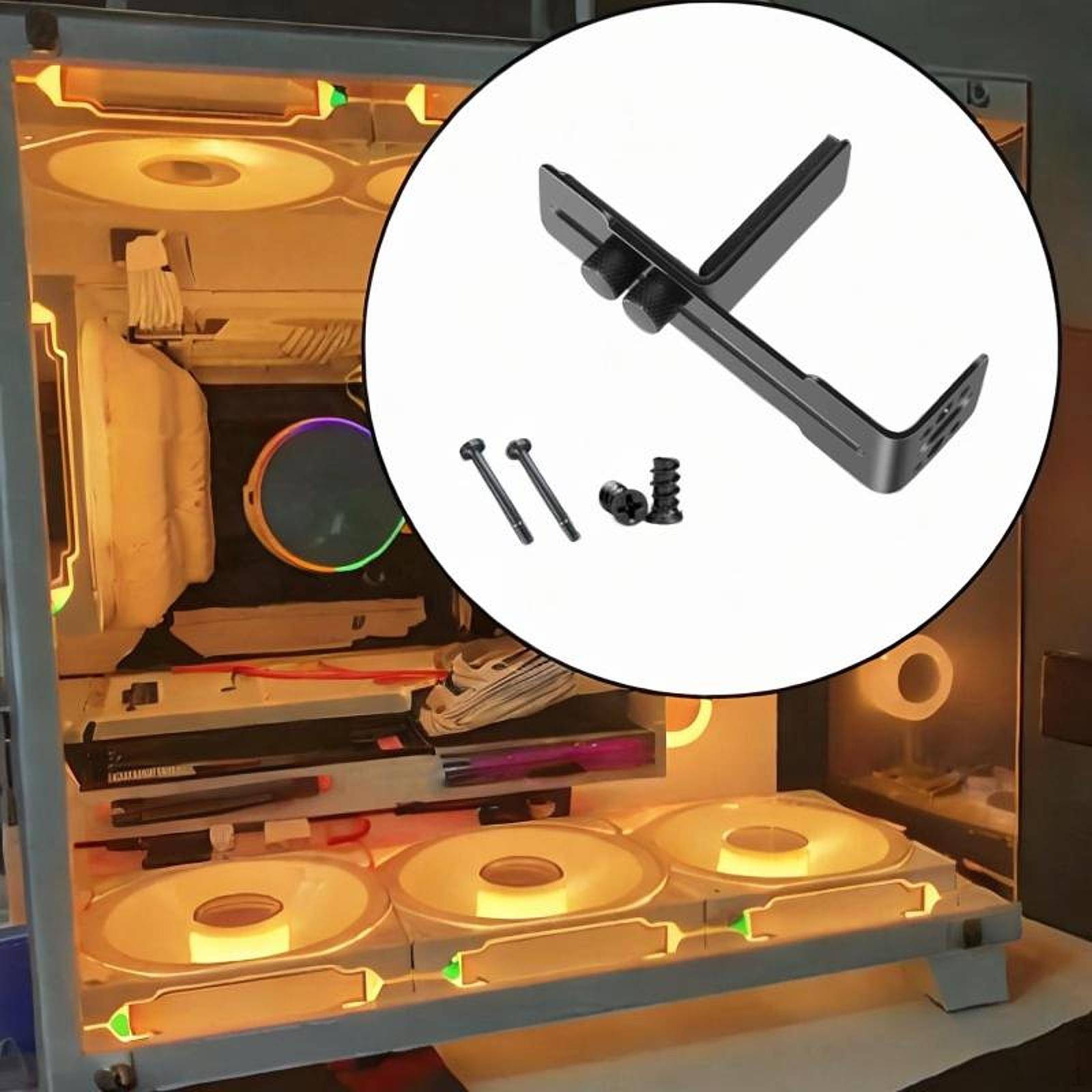 GPU-stöd Grafikkortsstöd Fäste 6-96mm Vertikalt Pinnfäste Hållare Video vit