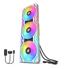 AsiaHorse 3 in 1 PC Gehäuselüfter, 3 * 120mm ARGB PC Lüfter mit 56 Adressierbare LEDs, CPU Gehäuse Lüfter mit PWM Control, Computer Cooler Fan for Motherboard Aura Sync, 800-1800 RPM, Weiß