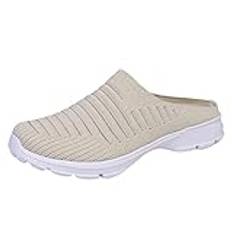 Sportskor herr dam ortopediska skor låga topp promenadskor slip-on fritidsskor kärlekspar skor dam sneakers sommarskor män och kvinnor sneakers tofflor för vardag, Beige, 42 EU
