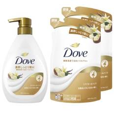 Dove Body Soap Shea Butter & Vanilla (Body Wash) Body + Refill 470g + 330g x 2 pieces