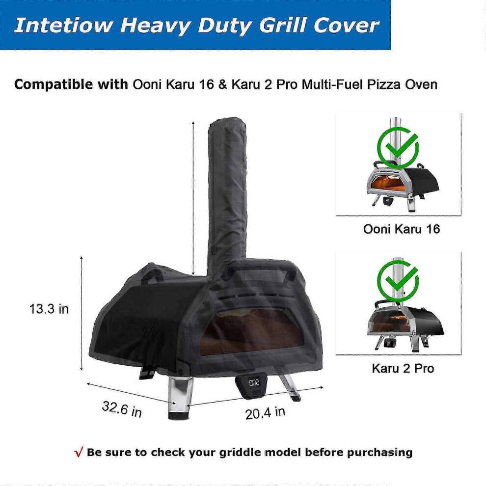 Pizza Oven Cover for Ooni Karu 16 and Karu 2 Pro, Waterproof Heavy Duty 600D Outdoor Protection