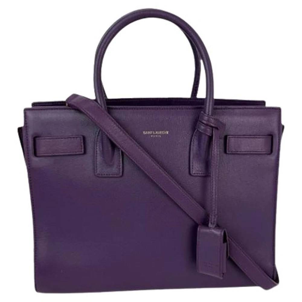 Yves Saint Laurent Vintage Pre-owned Vintage Håndtaske - Vintage - Dame - Lilla - ONE SIZE - Læder